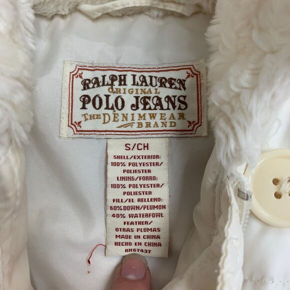 Ralph Lauren Polo Down Puffer Jacket Women S Zip Button Up Fur Trim Hood Winter - Picture 13 of 15